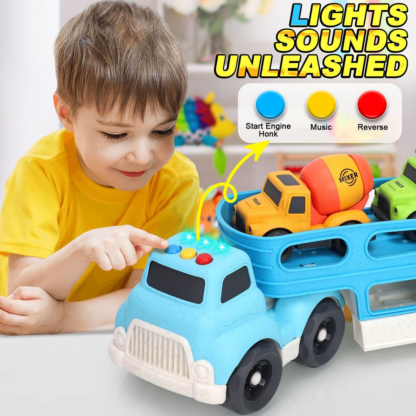 Wheat Straw Toy Cars for Toddlers 2-4