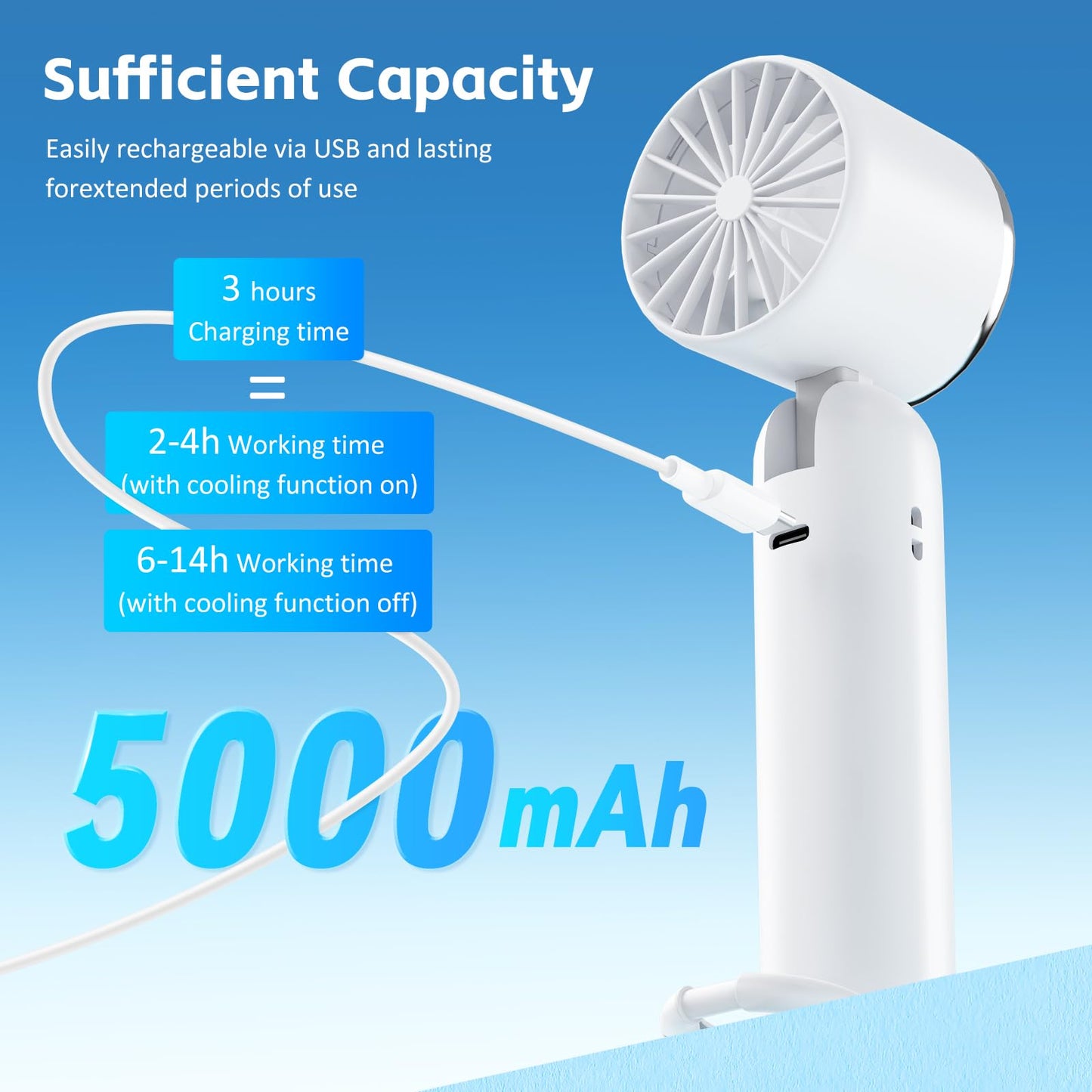 Portable USB Rechargeable Turbo Mini Fan