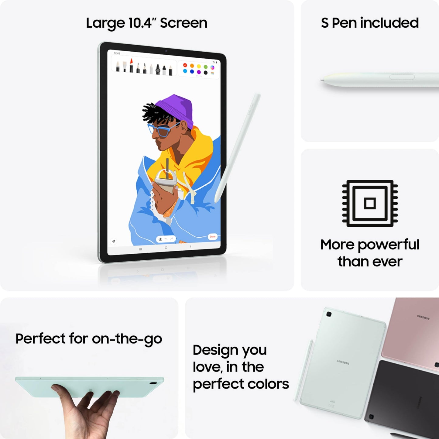 SAMSUNG Galaxy Tab S6 Lite 10.4" 64GB WiFi Android Tablet, S Pen Included, Gaming Ready, Long Battery Life, Slim Metal Design, Expandable Storage, US Version, Oxford Gray, Amazon Exclusive
