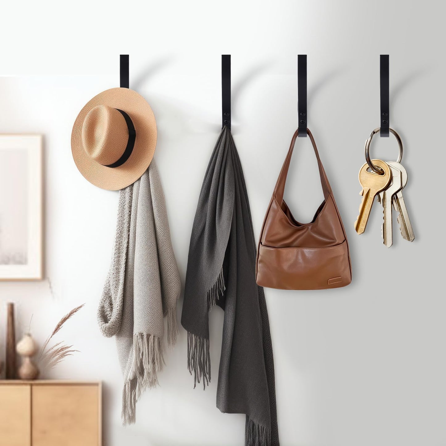 4 Pack Heavy Duty Wall Hooks for Hanging