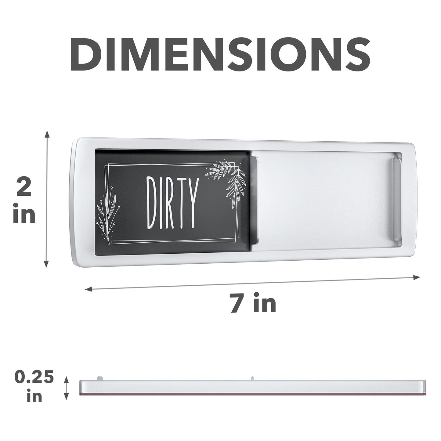 ASSURED SIGNS Stylish Clean Dirty Magnet Sign - 2 by 7 Inch - Ideal Clean Dirty Magnet for Dishwasher - Kitchen Organizer and Gadget - Nice Office, Home Farmhouse Decor - Dirty Clean Dishwasher Magnet