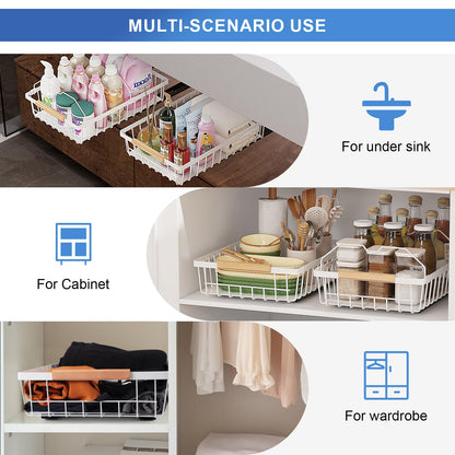 Pull Out Basket Drawer Organizer for Cabinet