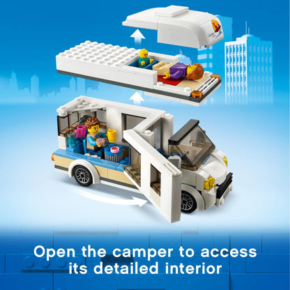 LEGO City Great Vehicles Holiday Camper Van 60283 Toy Car for Kids Ages 5 Plus Years Old, Caravan Motorhome, Gifts for Boys and Girls