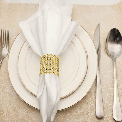 SHAFA IMPEX Rhinestone Napkin Rings, Gold Napkin Rings Set 100 Buckles for Table Decorations, Wedding, Dinner,Party (Gold, Set 100)