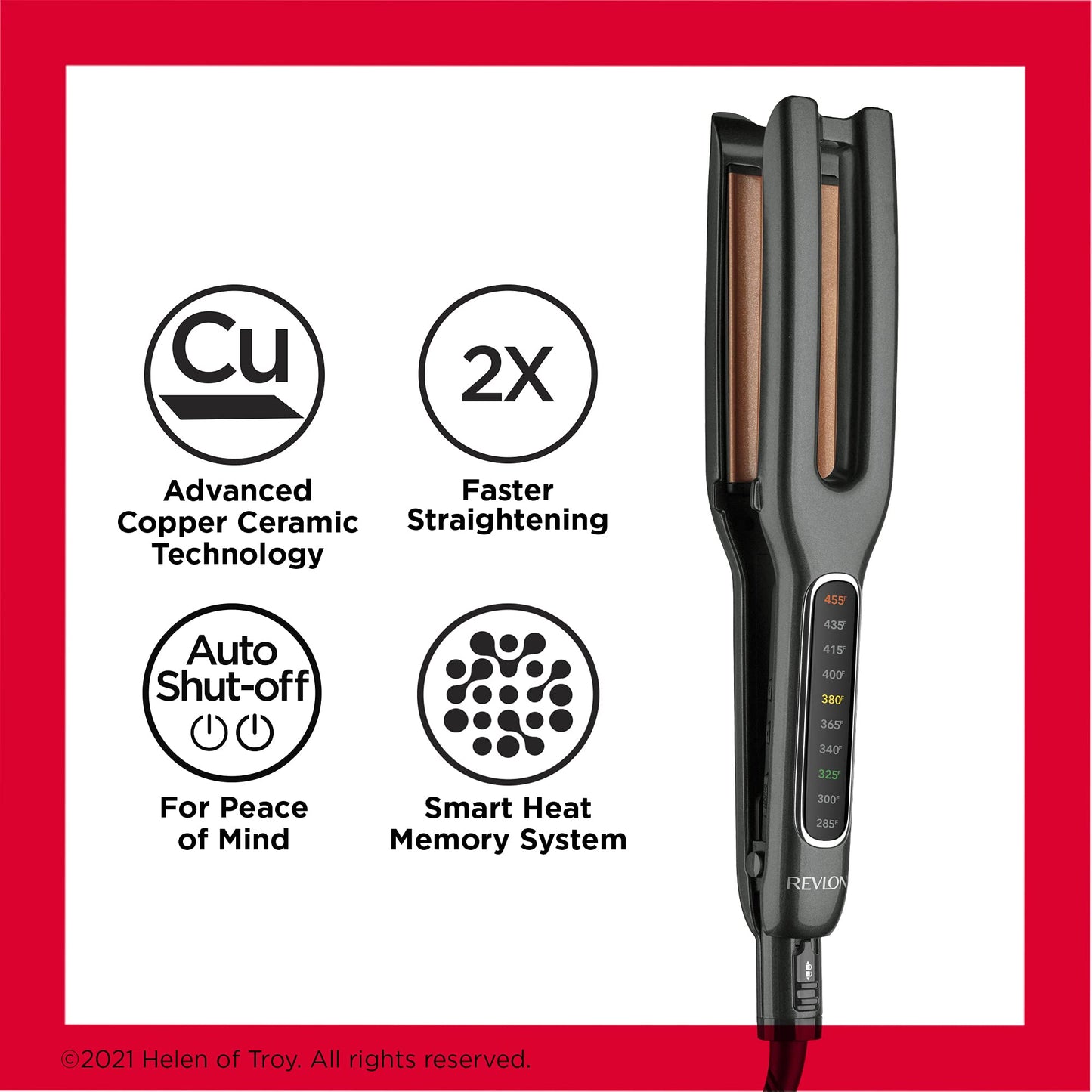 Revlon Copper Ceramic Hair Straightener with Plates