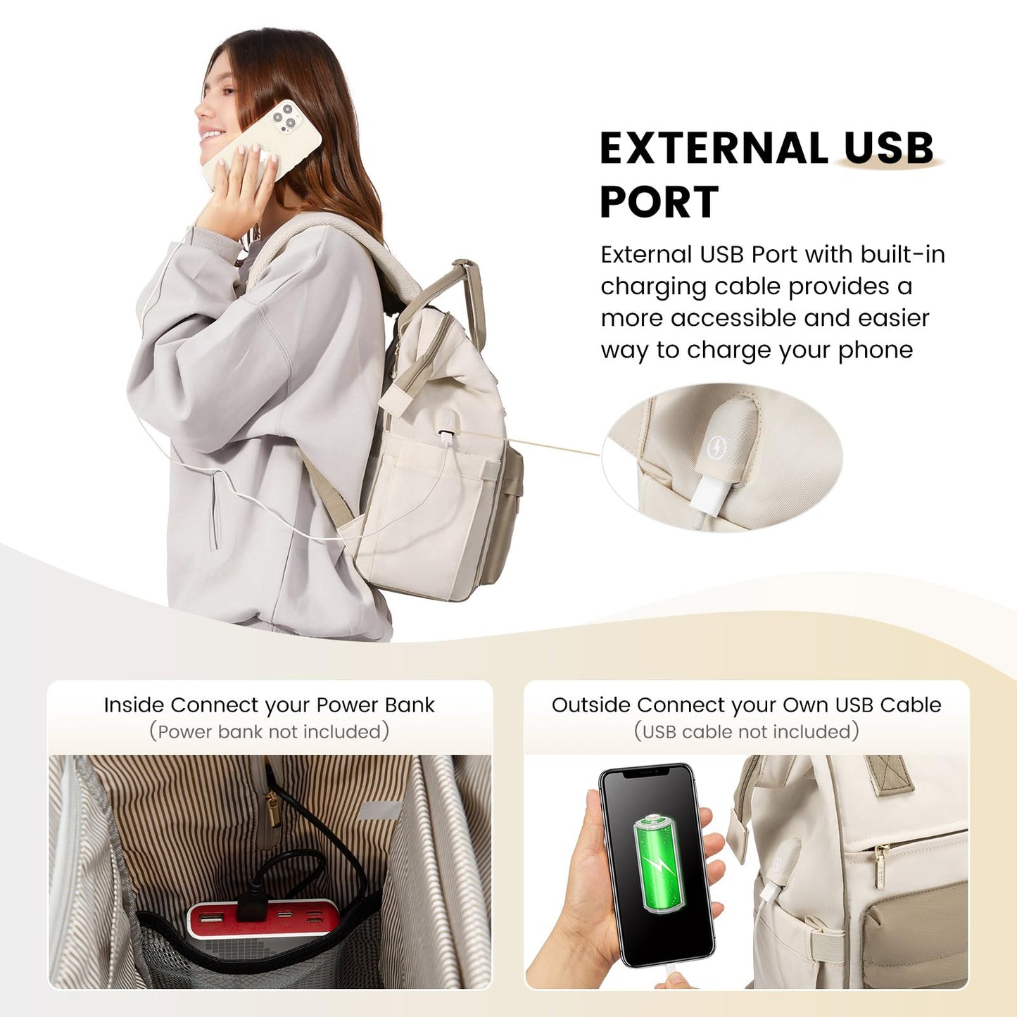 LOVEVOOK Waterproof Laptop Backpack for Women