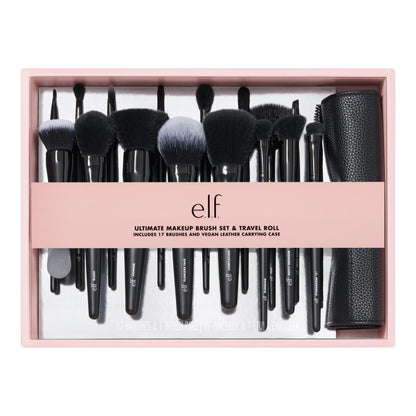 17-Piece e.l.f. Makeup Brush Set with Travel Roll