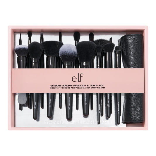 17-Piece e.l.f. Makeup Brush Set with Travel Roll