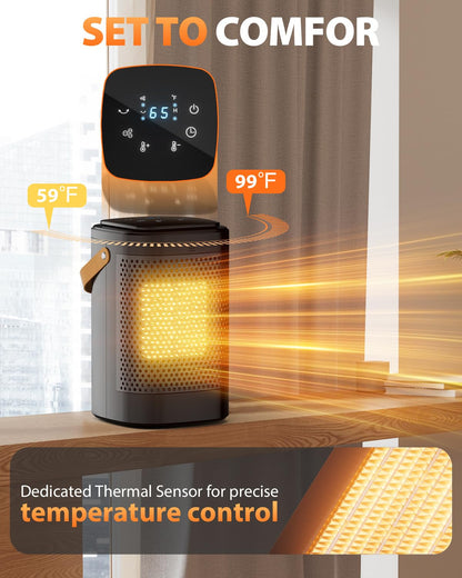 Portable 1500W Electric Space Heater with Timer