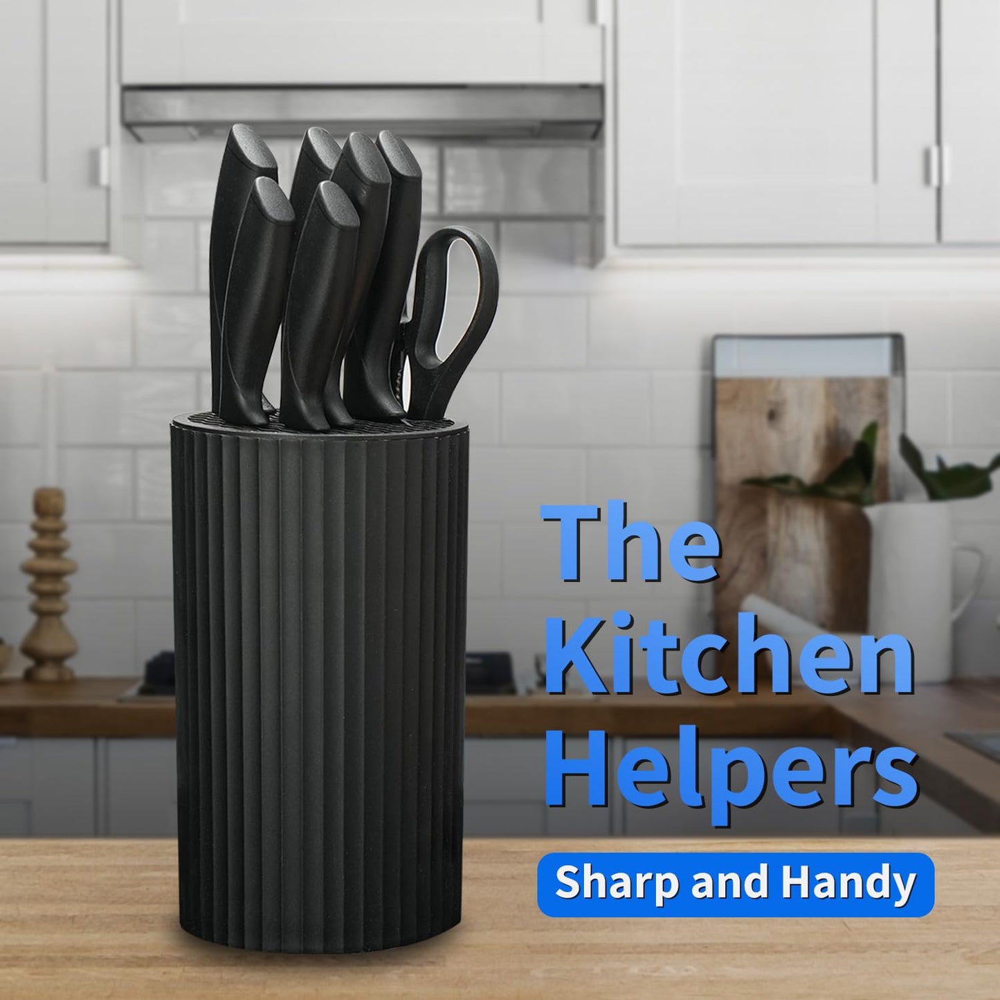 8-Piece Kitchen Knife Set with Universal Block