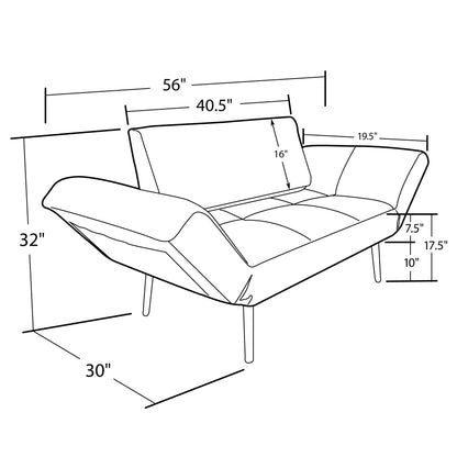 Novogratz Leyla Loveseat, Black