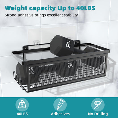 Weksi Shower Caddy 4 Pack Rustproof Shower Organizer Adhesive No Drilling Stainless Steel Bathroom Shower Shelves,Large Capacity Shower Rack with Soap Hairdryer Holder for Inside Bathroom/Dorm/Kitchen