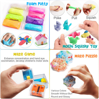 56 Pcs Party Favors Toys for Kids 4-8 8-12 3-5, Treasure Chest Box Toys Classroom Carnival Prizes Small Bulk Pop Fidget Toys Pack Pinata Stuffers Birthday Gifts Goodie Goody Candy Bags Fillers
