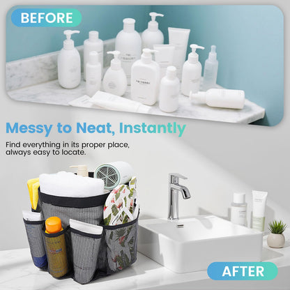 Portable Mesh Shower Caddy with 9 Pockets