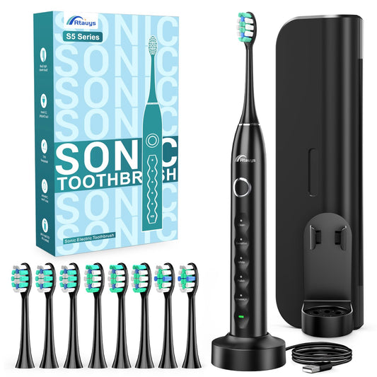 Electric Toothbrush with 8 Heads and Travel Case
