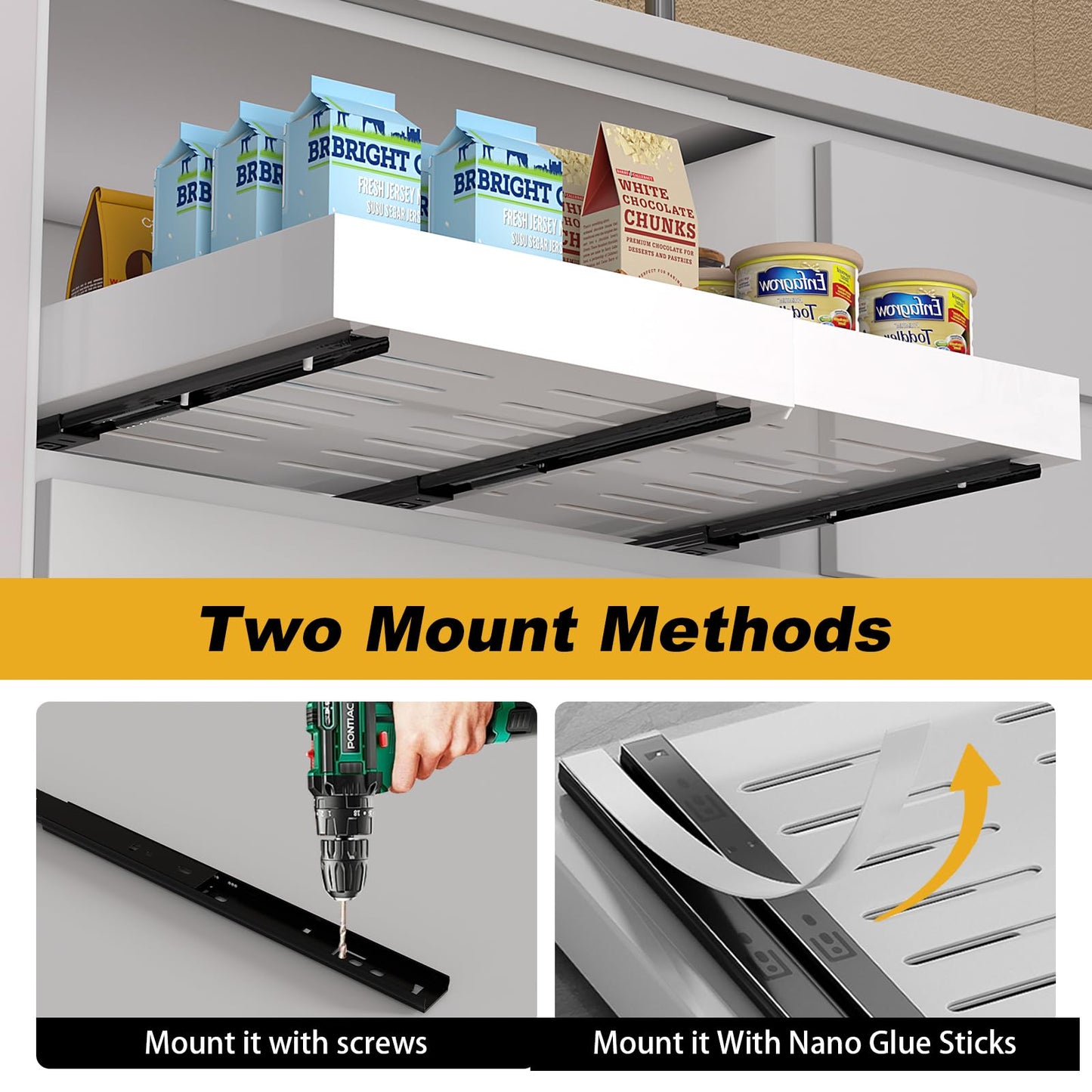 Expandable Slide Out Drawer Organizer for Kitchen