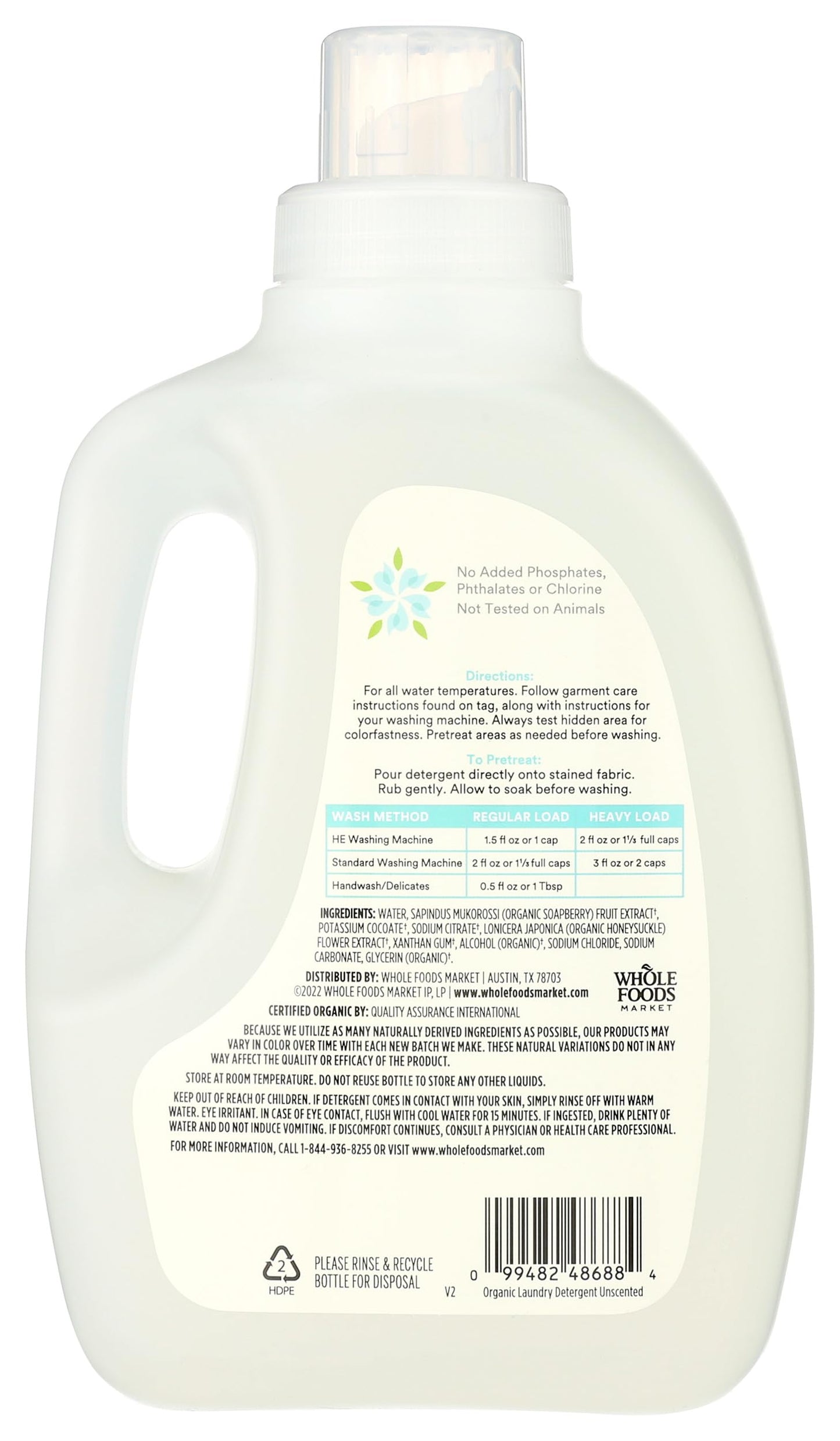 33 Loads Organic Laundry Detergent by Whole Foods