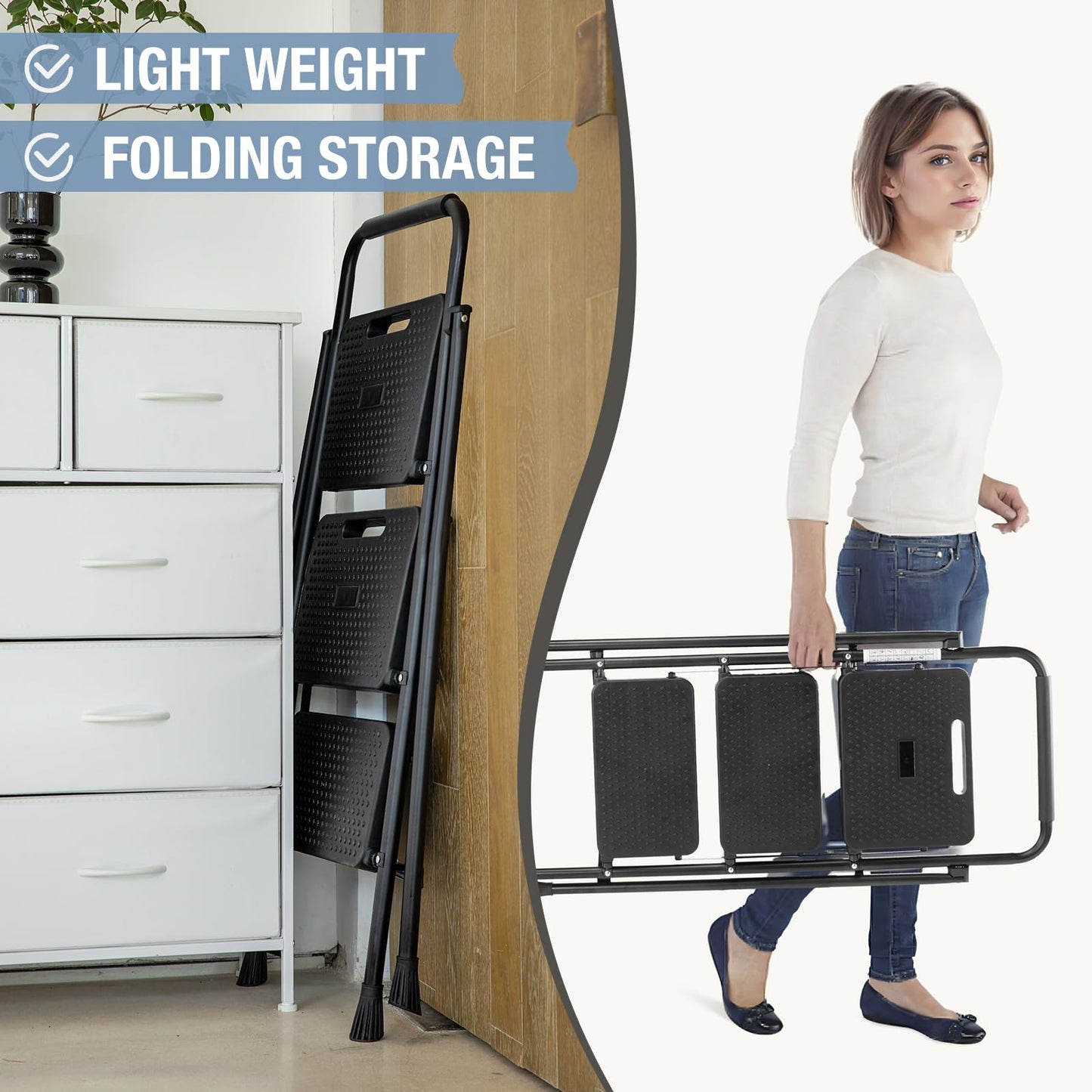 3-Step Folding Ladder Stool by DUMOS