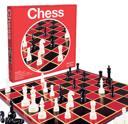 Pressman 5" Red Chess Set in Box