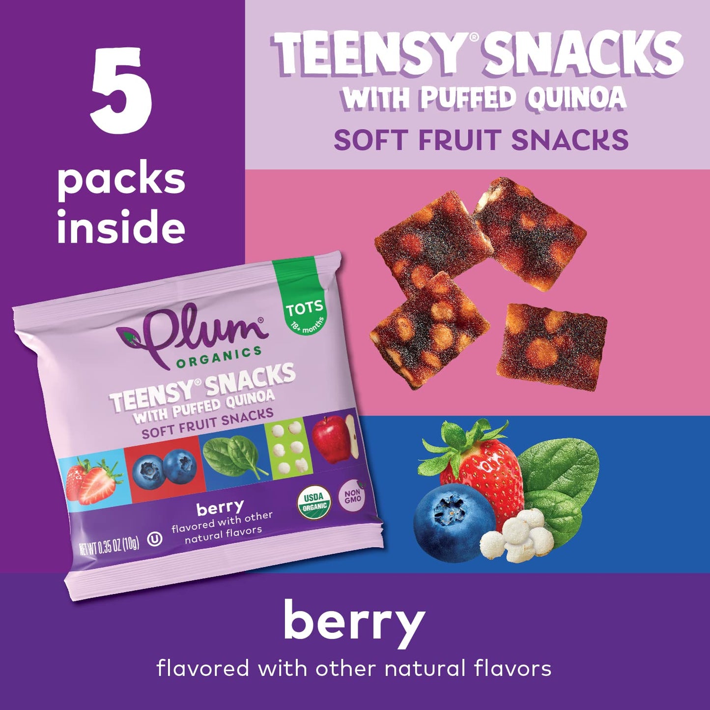 40 Pack Plum Organics Fruit Snacks with Quinoa