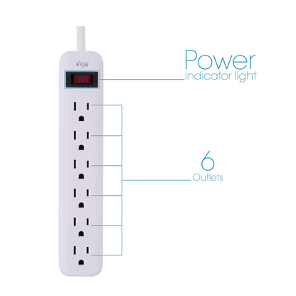 KMC 6-Outlet Power Strip with Overload Protection