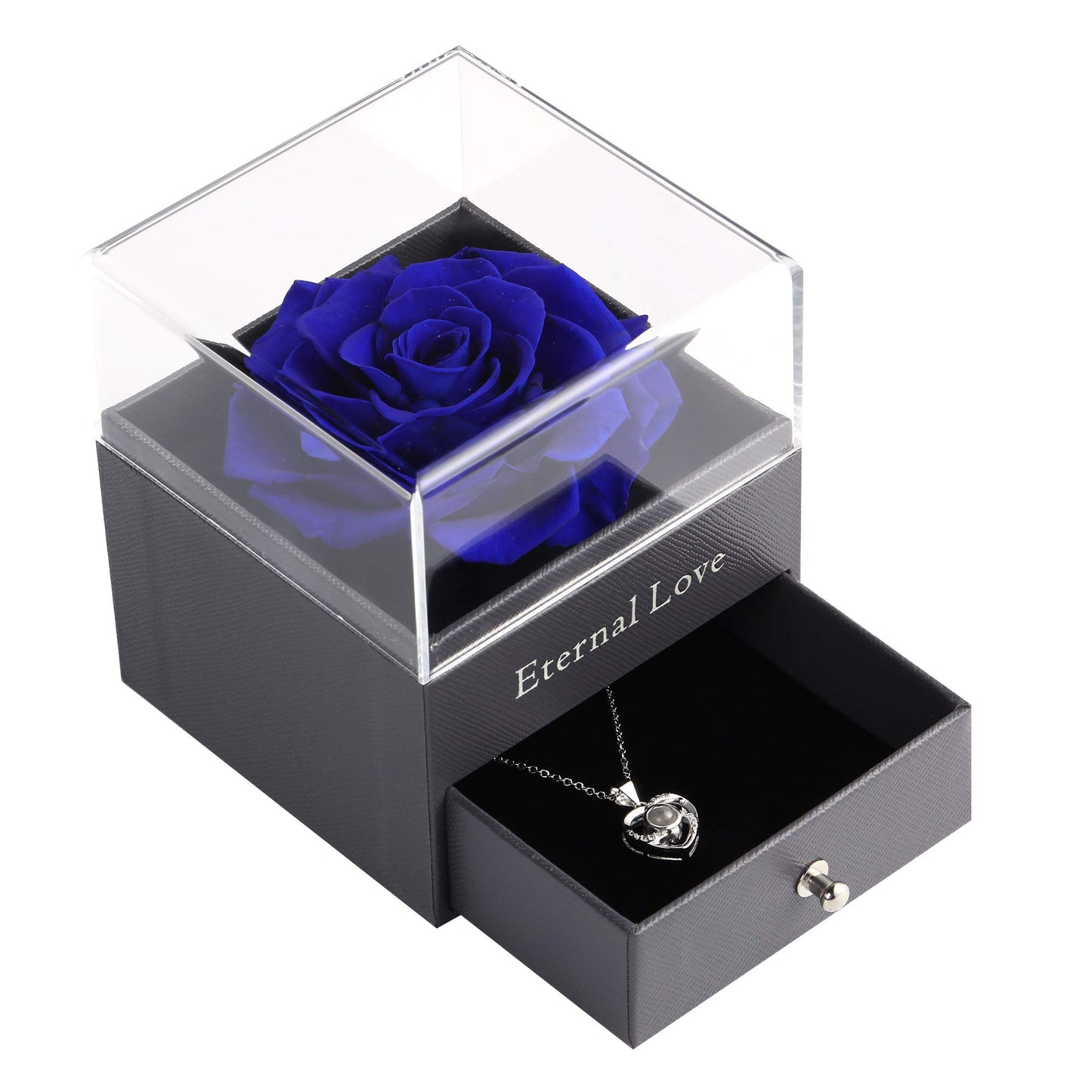 Preserved Flower Rose Necklace Gift Set for Her