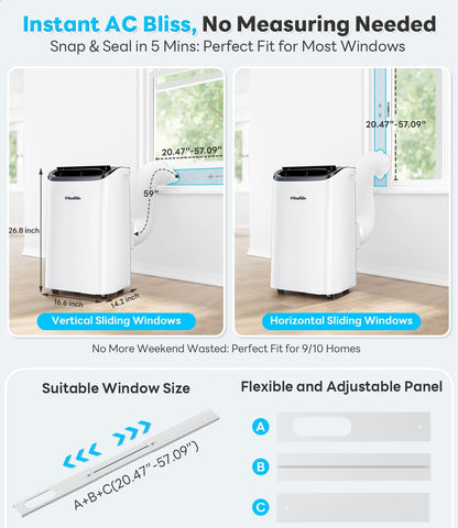 14,000 BTU Portable Air Conditioner for Large Rooms