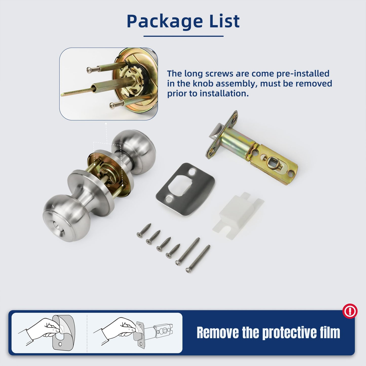 LOQRON Keyless Privacy Door Knob - Satin Nickel