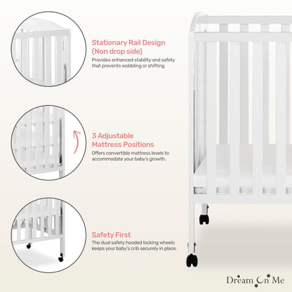 Dream On Me 3-in-1 Portable Folding Crib