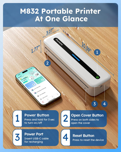Phomemo Wireless Thermal Printer for Phone & Laptop