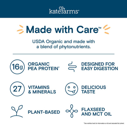 Kate Farms Organic Chocolate Protein Shake 12 Pack