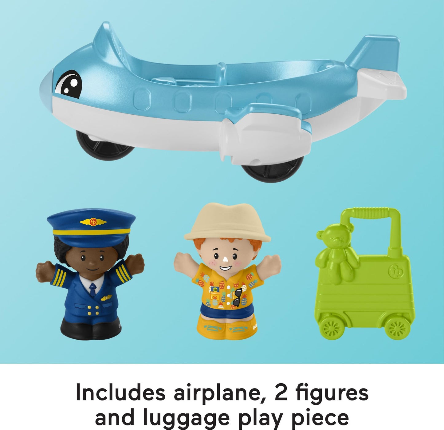 Fisher-Price Little People Toddler Toy Everyday Adventures Airport Playset with Airplane for Preschool Pretend Play Ages 1+ Years