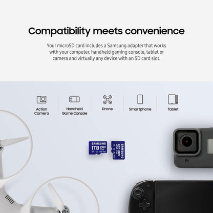 128GB SAMSUNG PRO Plus microSD Card for 4K UHD