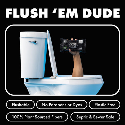 DUDE Flushable Wipes for Adults - 6 Pack