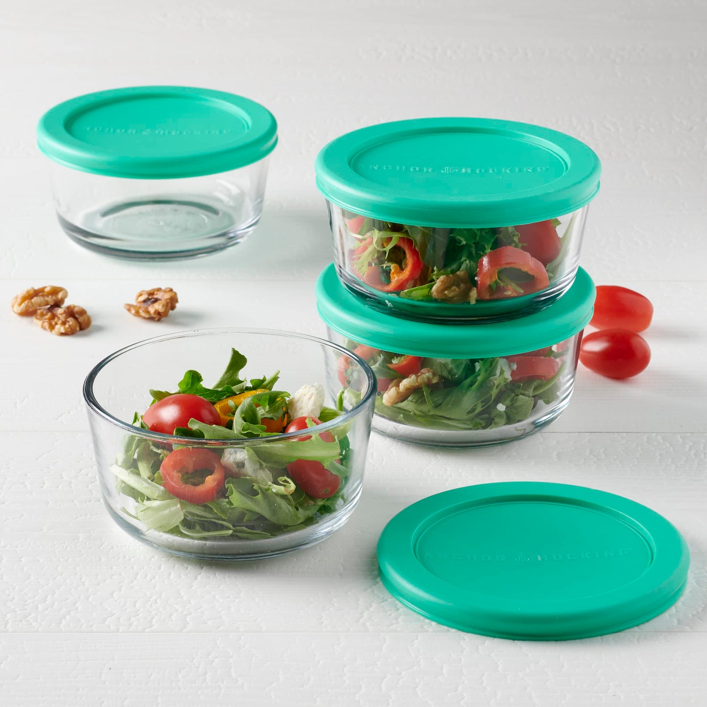 4 Pack Anchor Hocking Glass Storage Containers