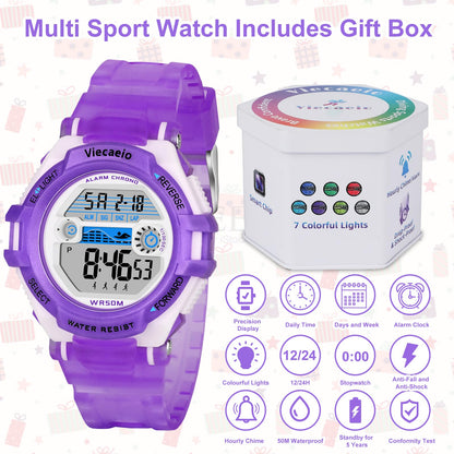 Kids Digital Sport Watch Waterproof for Ages 5-17
