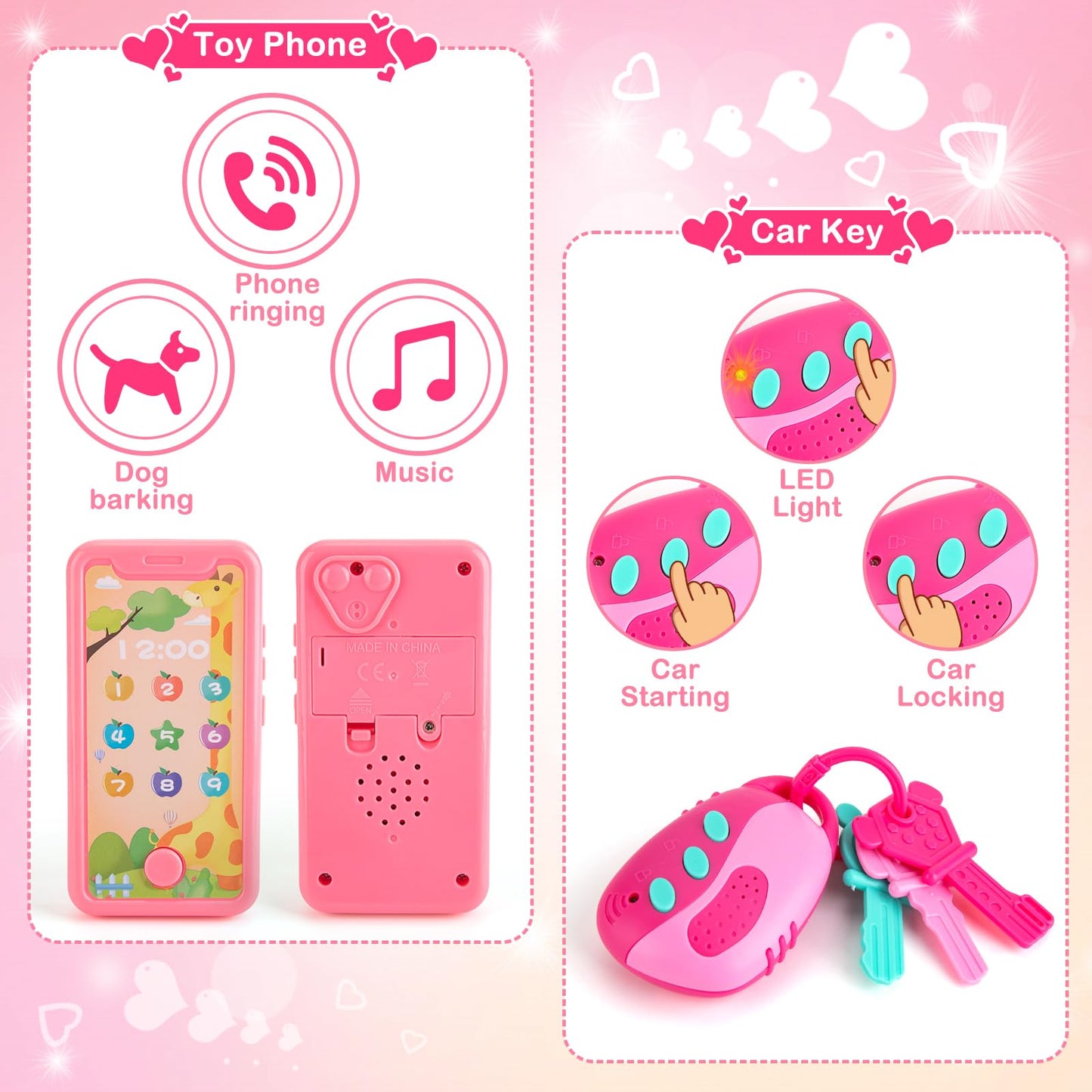 Juboury Play Purse with Accessories for Girls