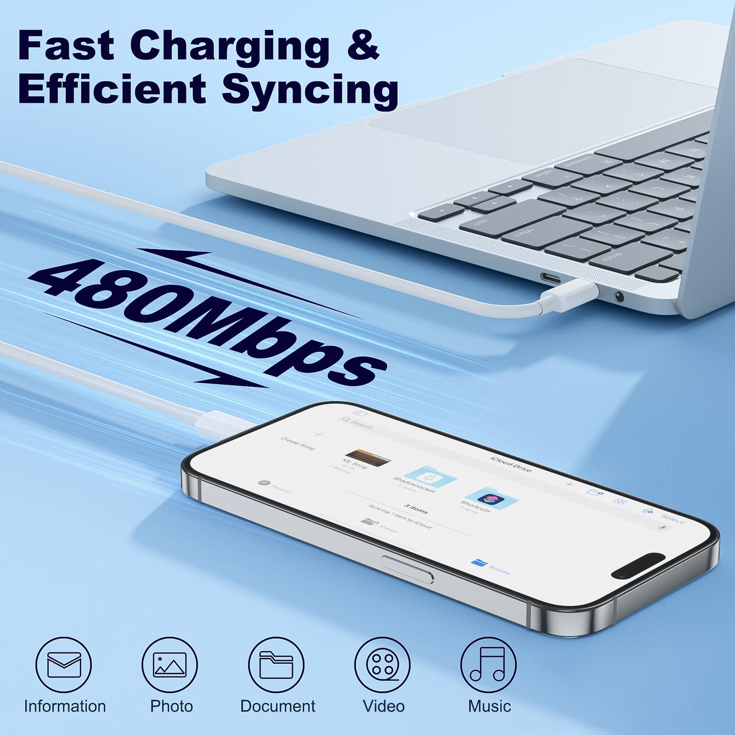 Anseip Charger USB C Wall Charger Block Compatible for Apple 14/13/ 12/11/XR/iPad USB C to Lightning Cable 6FT 20W PD Fast Charging