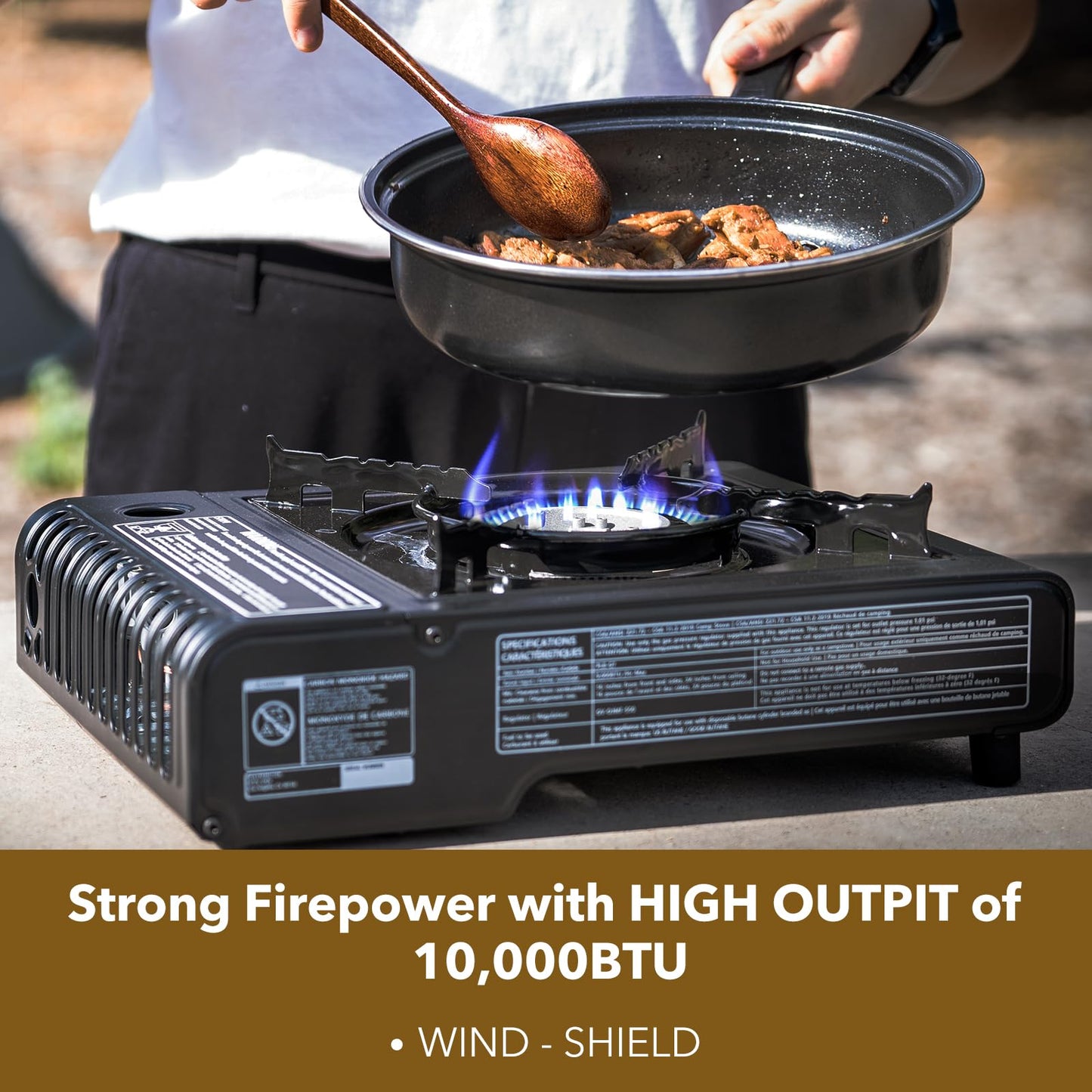 Portable Butane Camping Stove with Case - 10,000 BTU