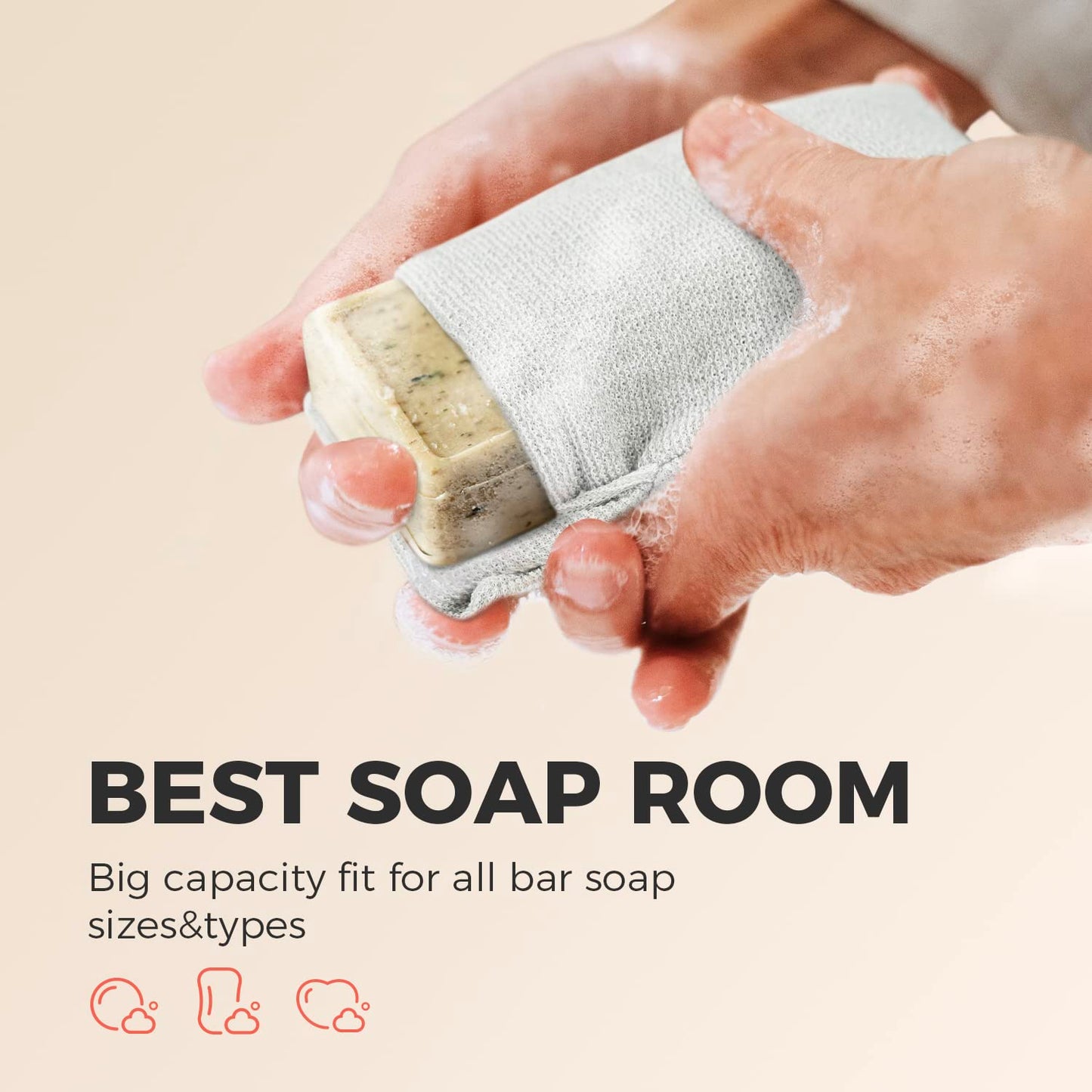 2 Pack Soap Exfoliating Bags for Body Scrubs