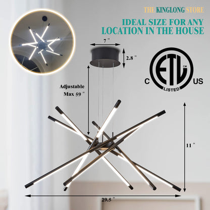 Dimmable Black Sputnik Ceiling Light Fixture