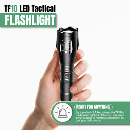 A&P Tactical Waterproof Flashlight with 5 Modes