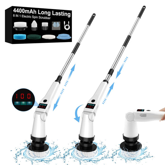 Cordless Electric Spin Scrubber with Adjustable Angle