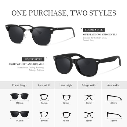 Reglaaly Sunglasses Men and Womens, Polarized Sunglasses for Men with UV Blocking, Black Wayfarer Mens Sun Glasses