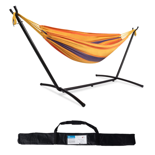 LAUREL CANYON 2-Person Hammock with Durable Space Saving Steel Stand, 450 lb Capacity, Premium Carry Bag Included,Tropical