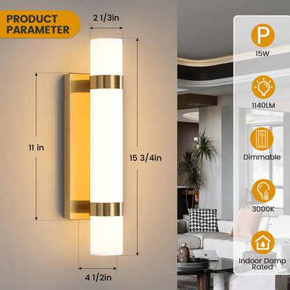 Epinl Gold Dimmable LED Wall Sconces Set of 2