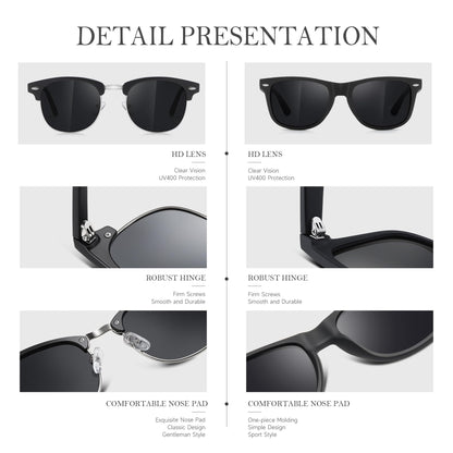 Reglaaly Sunglasses Men and Womens, Polarized Sunglasses for Men with UV Blocking, Black Wayfarer Mens Sun Glasses