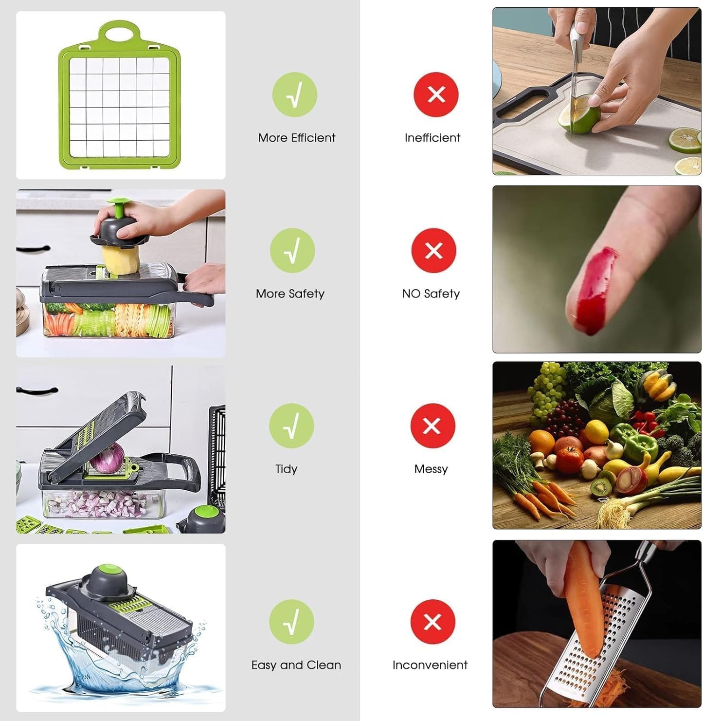 16-in-1 Vegetable Chopper with 8 Blades
