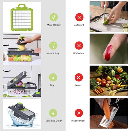 16-in-1 Vegetable Chopper with 8 Blades