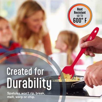 4-Piece Silicone Spatula Set with Tongs